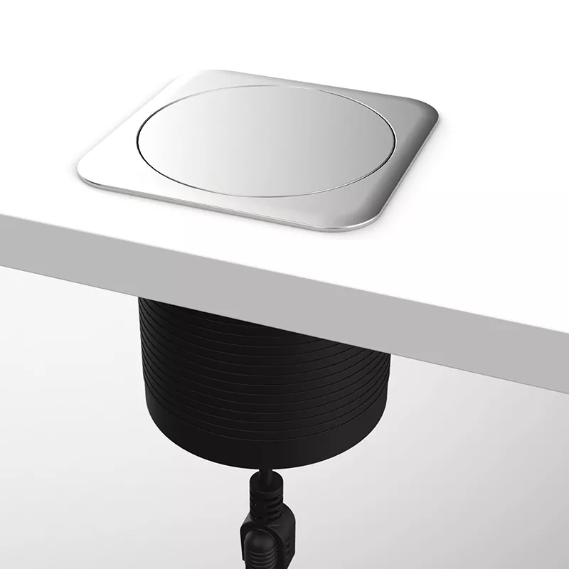 3 Outlets Plastic Desk Inlet